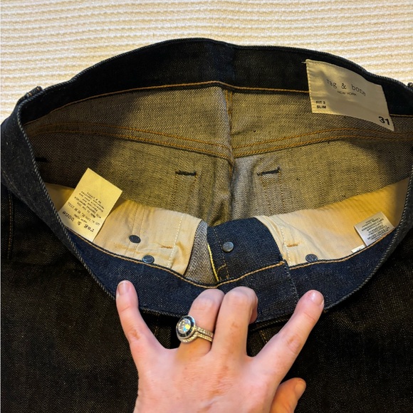 [31] rag & bone Slim 2 Fit Straight Leg Jeans Dark Wash - Picture 4 of 10